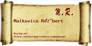 Malkovics Róbert névjegykártya