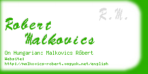 robert malkovics business card